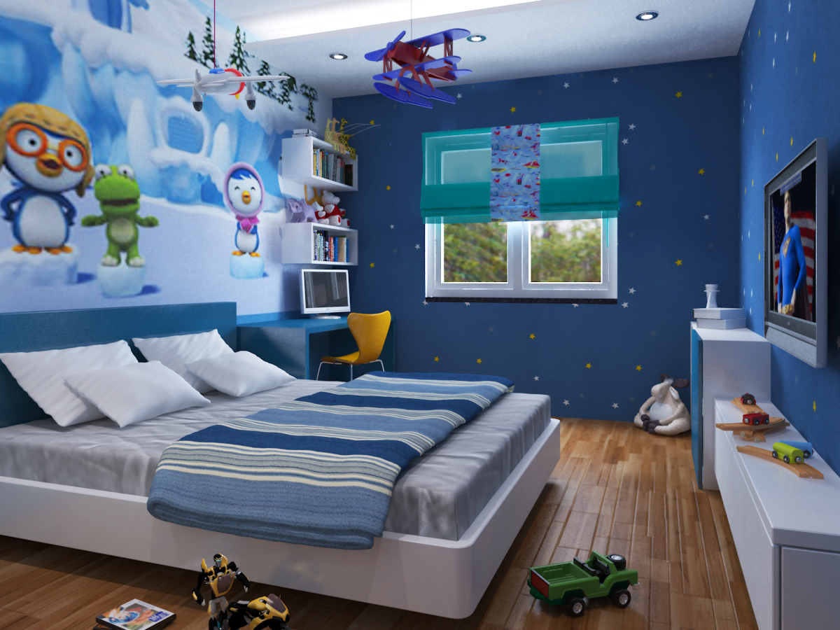 thiết kế phòng ngủ trẻ em tràn ngập ánh sáng