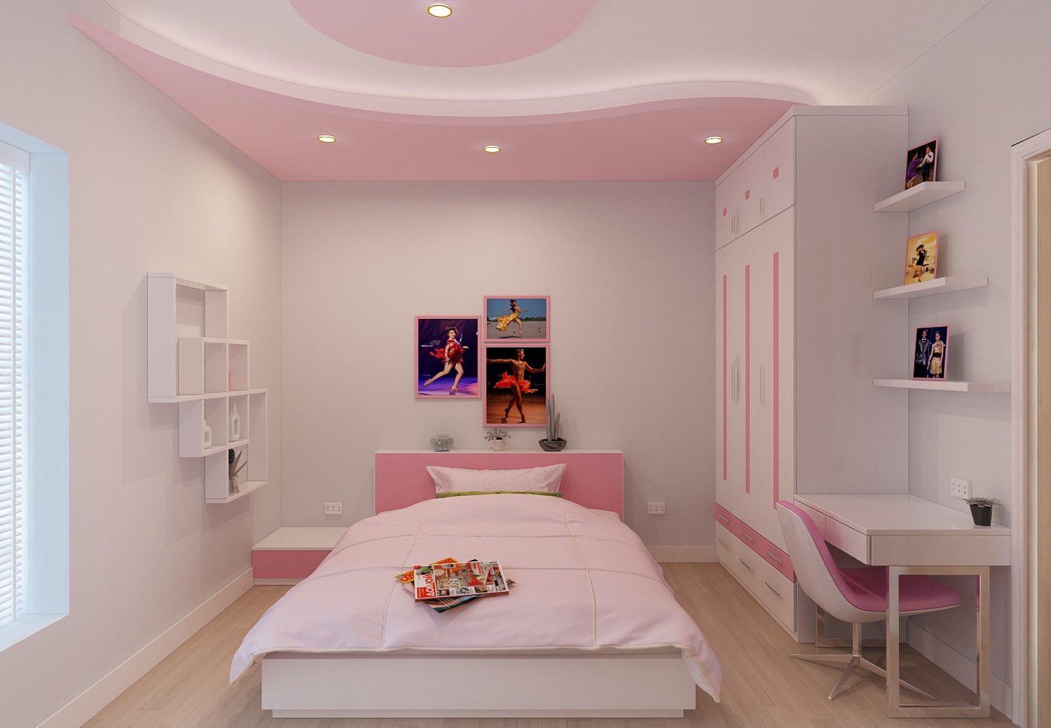 thiết kế phòng ngủ cho bé gái